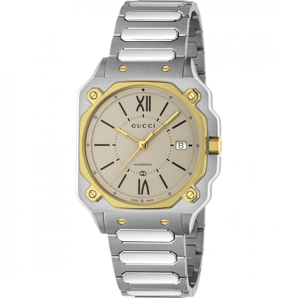 Gucci Men's G-Flat Two Tone Watch