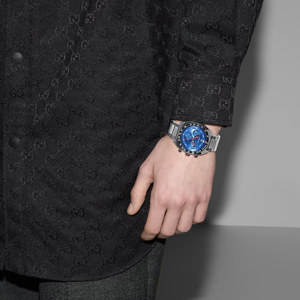 Gucci Men's Interlocking Blue Dial Automatic Chronograph Watch