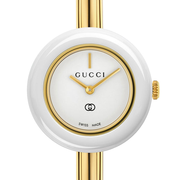 Gucci Play Gold Plated Bangle with Interchangeable Ceramic Bezel S
