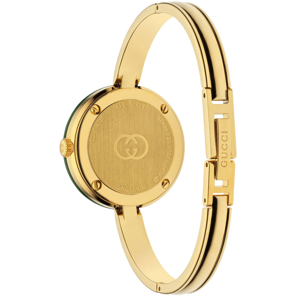 Gucci Play Gold Plated Bangle Watch with Interchangeable Ceramic Bezels
