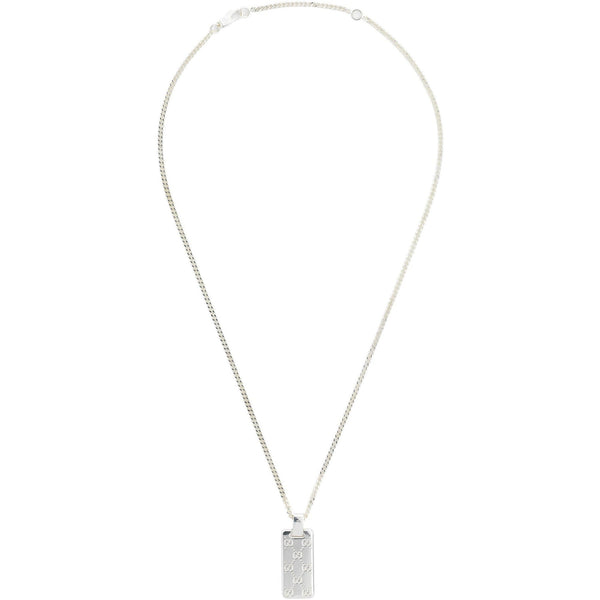 Gucci Signature Sterling Silver Tag Necklace