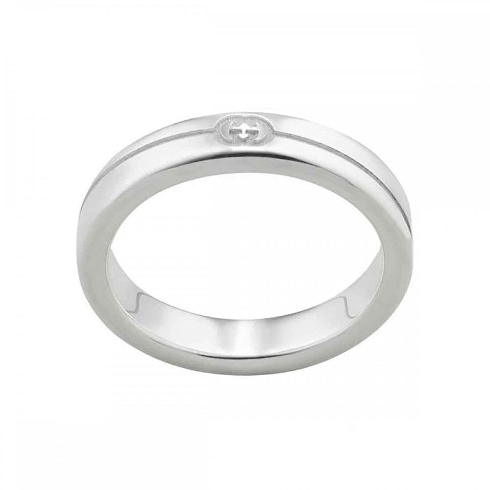Gucci Gucci Tag 4mm Interlocking G Sterling Silver Band Ring