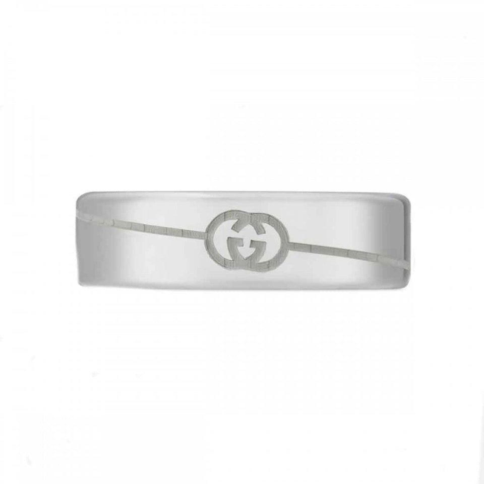 Gucci Gucci Tag 6mm Interlocking G Sterling Silver Band Ring