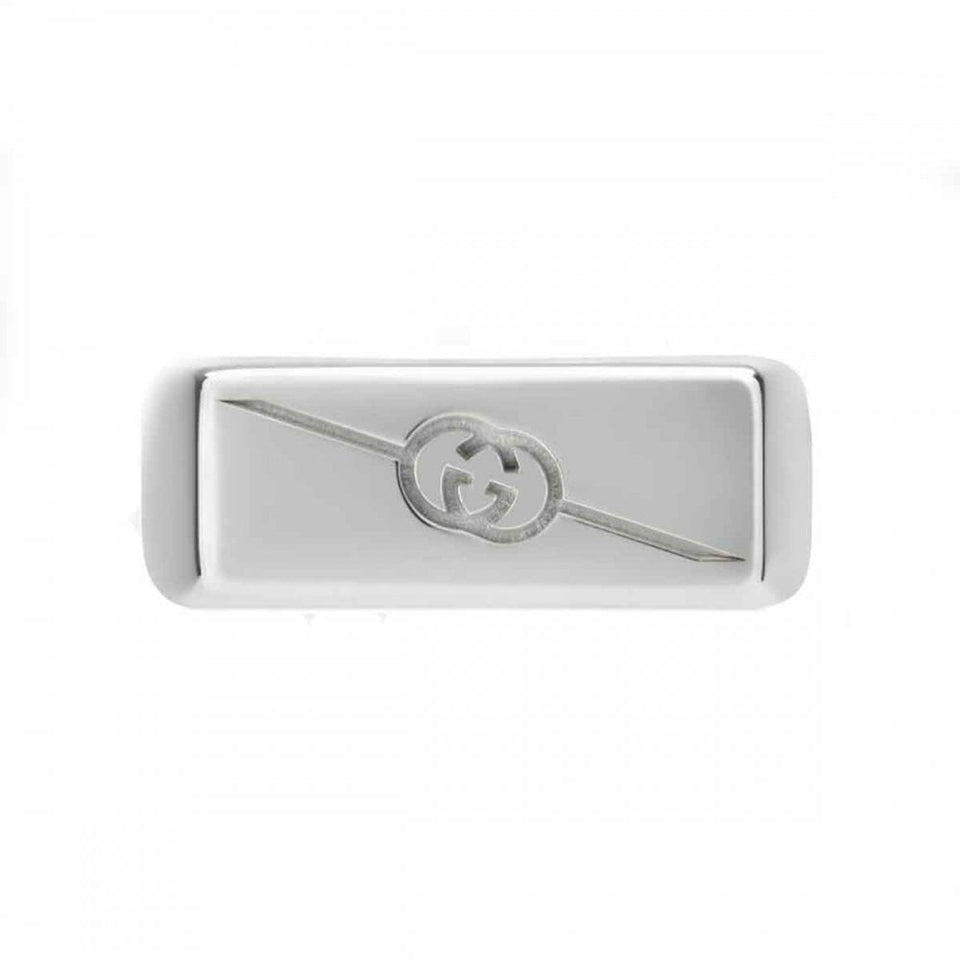 Gucci Gucci Tag Flat Topped Interlocking G Sterling Silver Ring