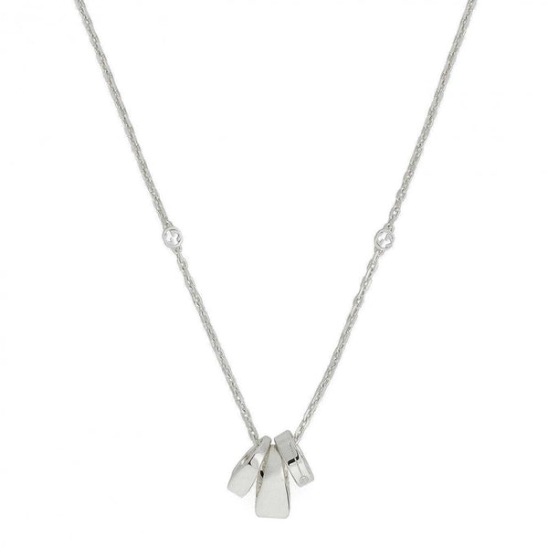 Gucci Tag Interlocking Multi Shaped Sterling Silver Necklace