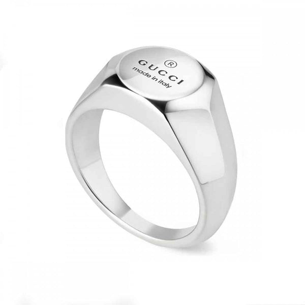 Gucci Trademark Engraved Circle Hexagonal Ring