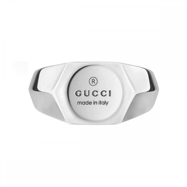Gucci Trademark Engraved Circle Hexagonal Ring