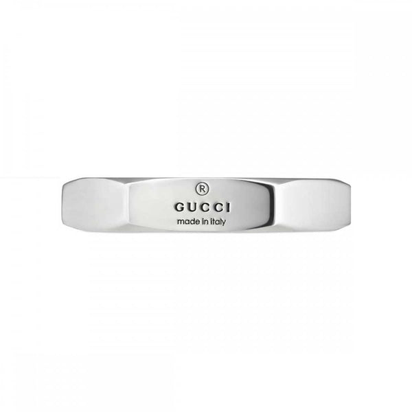 Gucci Trademark Hexagon Shaped Engraved Ring