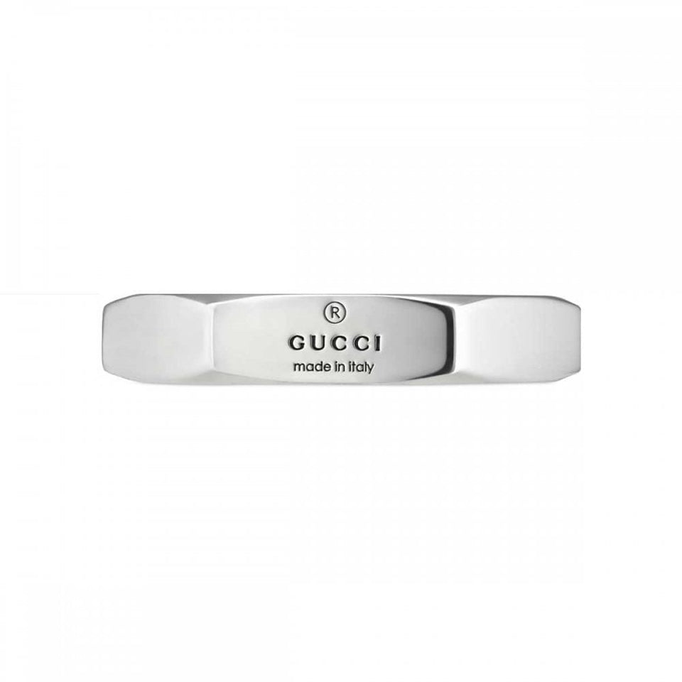 Gucci Trademark Hexagon Shaped Engraved Ring