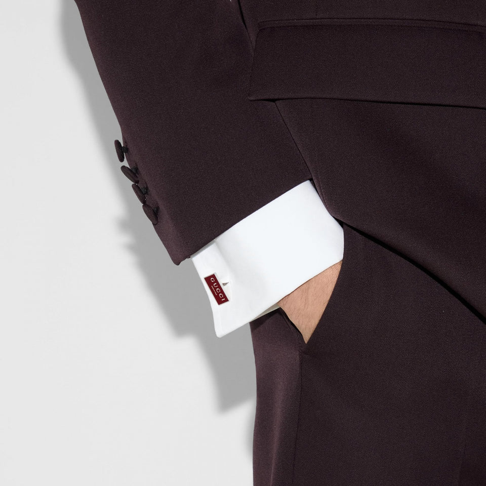 Gucci Trademark Rectangle Red Enamel Cufflinks