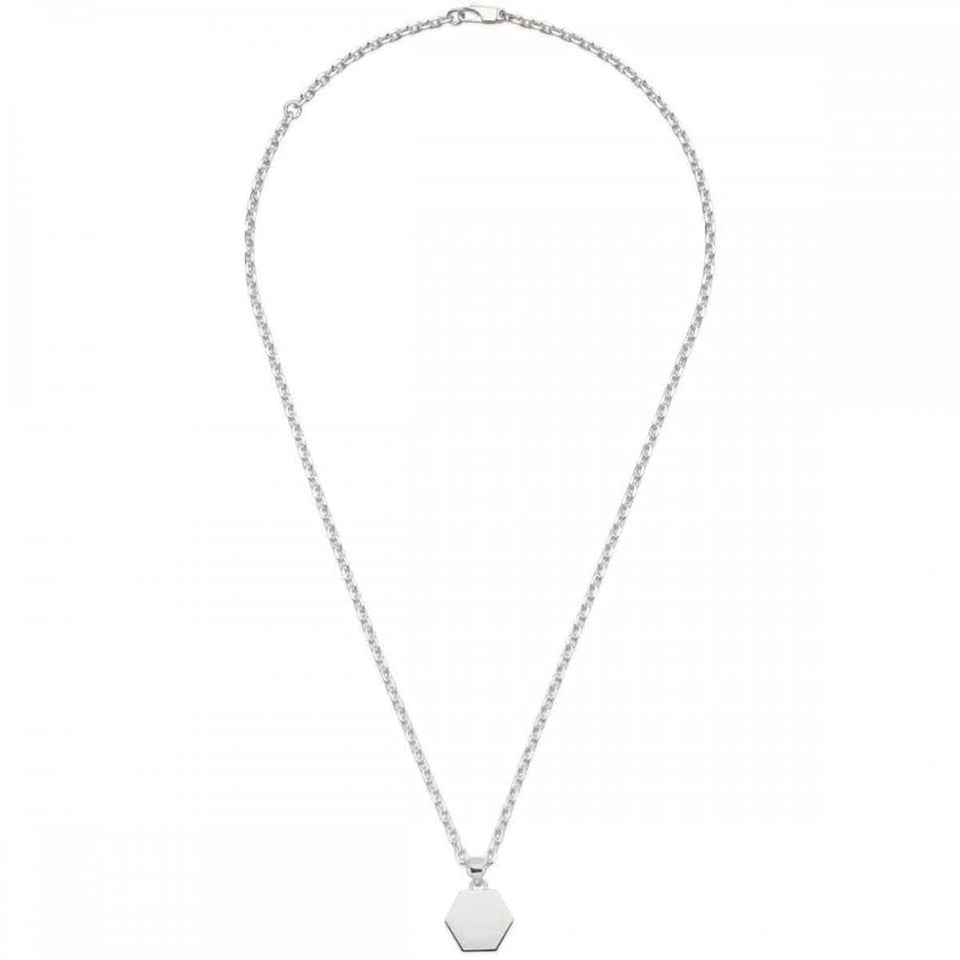 Gucci Trademark Small Engraved Hexagonal Cut Necklace