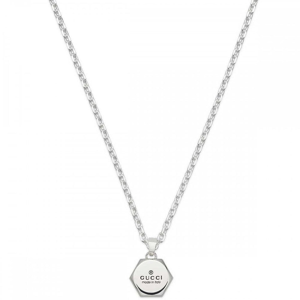 Gucci Trademark Small Engraved Hexagonal Cut Necklace