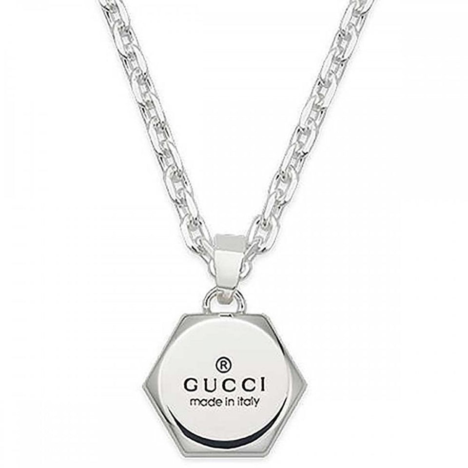 Gucci Trademark Small Engraved Hexagonal Cut Necklace