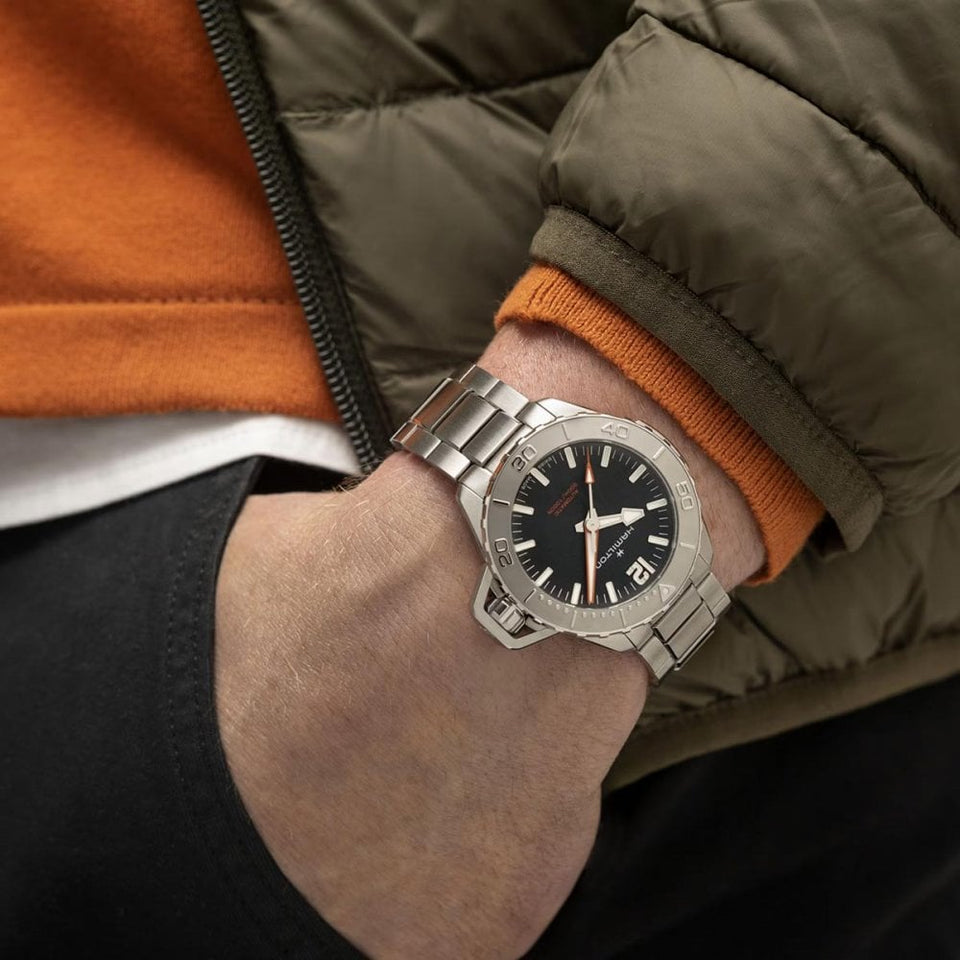 Hamilton EX DISPLAY - Men's KHAKI NAVY FROGMAN Automatic 41mm Watch
