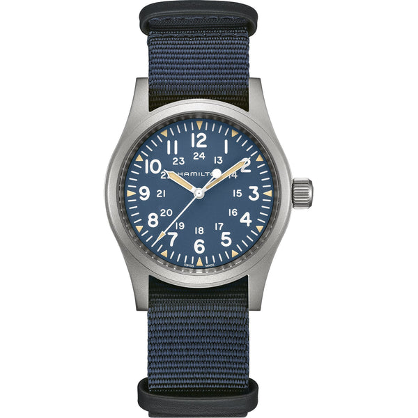 Hamilton Gent's 38mm Khaki Field Mechanical Blue NATO Watch