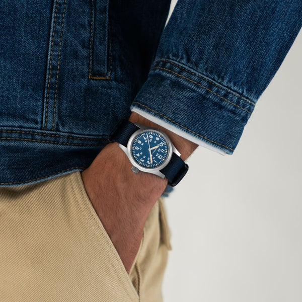 Hamilton Gent's 38mm Khaki Field Mechanical Blue NATO Watch