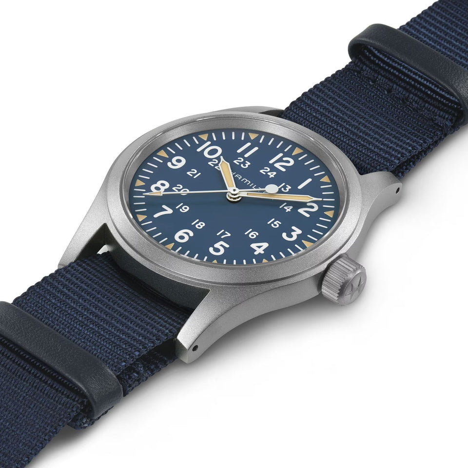 Hamilton Gent's 38mm Khaki Field Mechanical Blue NATO Watch