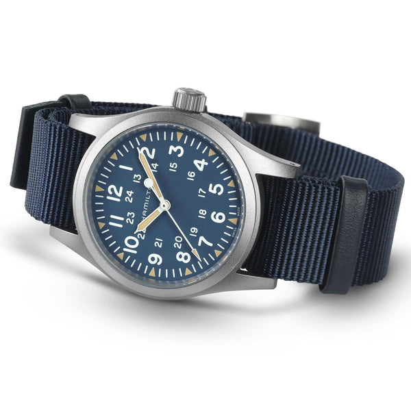 Hamilton Gent's 38mm Khaki Field Mechanical Blue NATO Watch