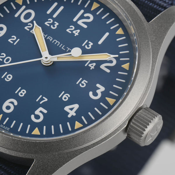 Hamilton Gent's 38mm Khaki Field Mechanical Blue NATO Watch