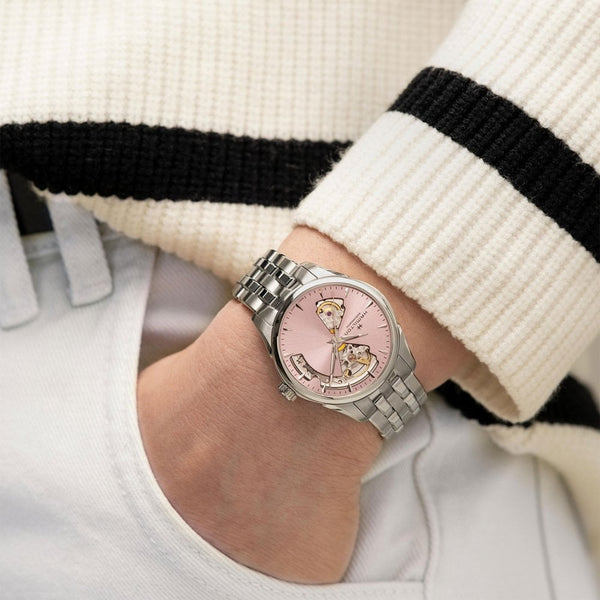 Hamilton JAZZMASTER Pink Open Heart Automatic 36mm Ladies Watch