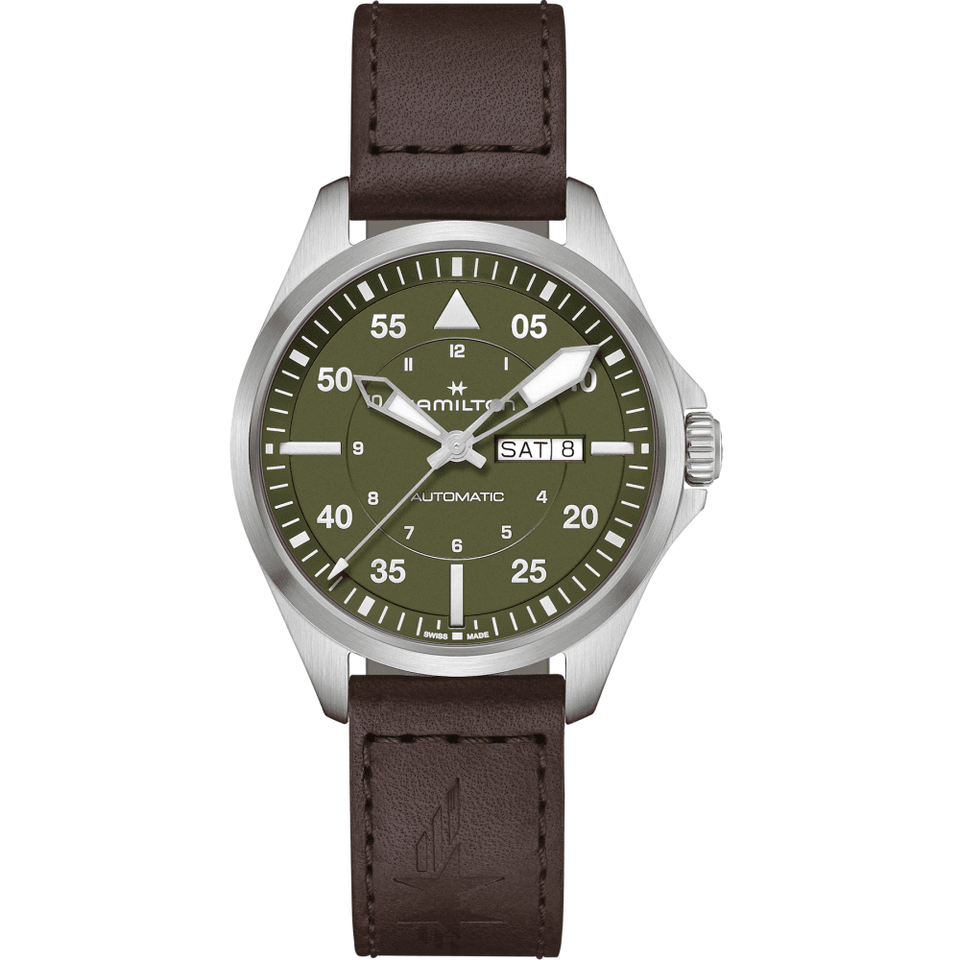 Hamilton Khaki Aviation Pilot Day/Date Auto Green Dial Automatic Watch