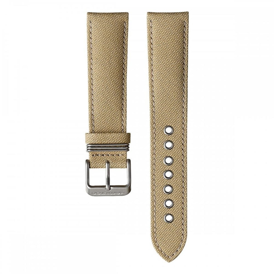 Hamilton KHAKI FIELD 20mm Beige Canvas Leather Strap