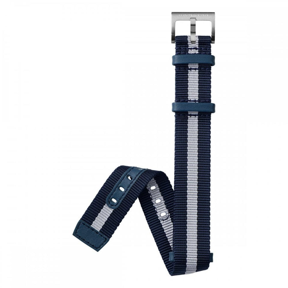 Hamilton KHAKI FIELD 20mm Blue Striped NATO Watch Strap