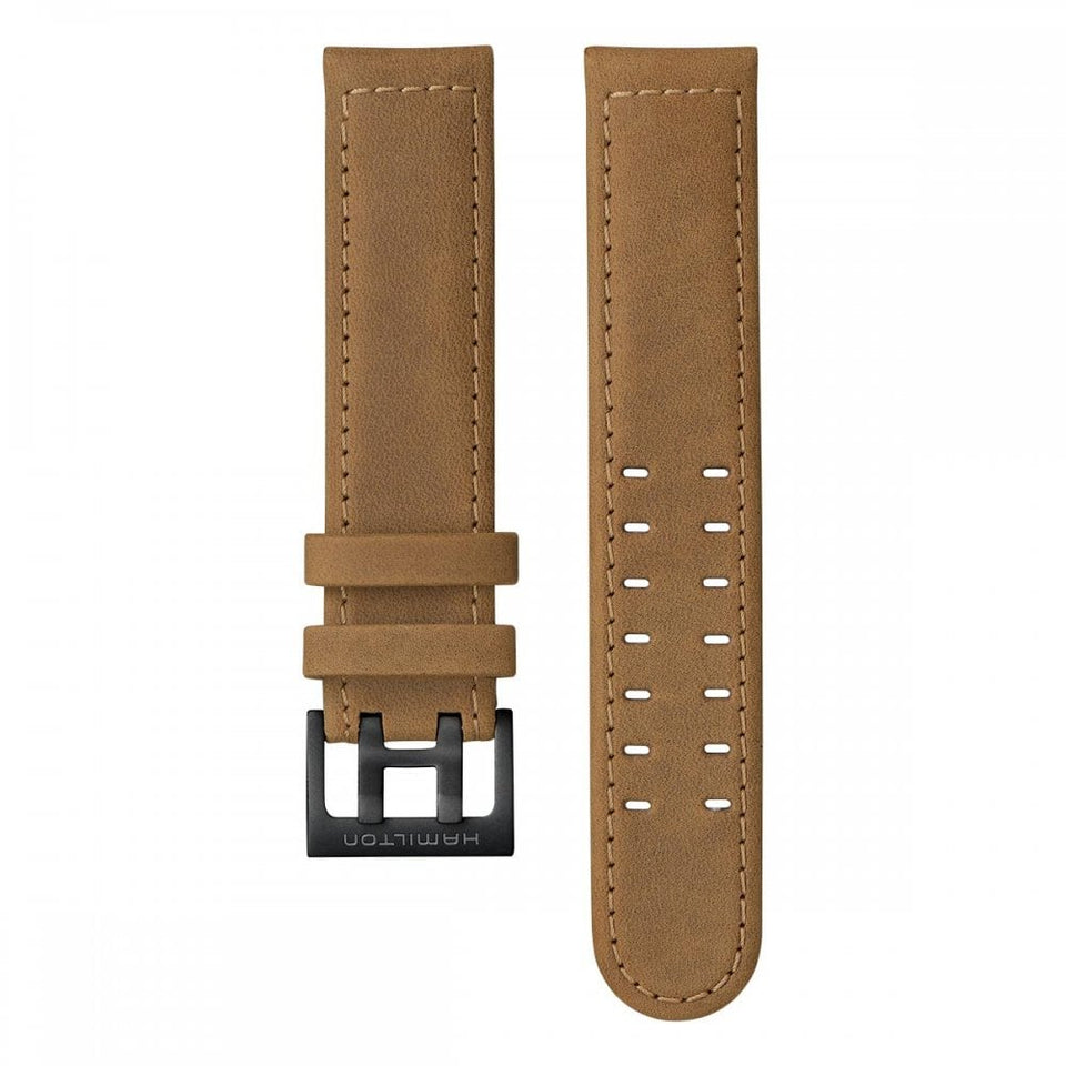 Hamilton KHAKI FIELD 20mm Brown Leather Strap with Black PVD Buckle