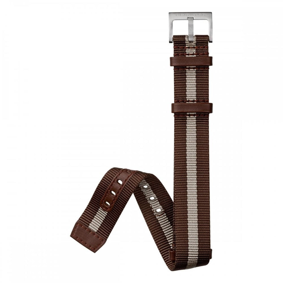 Hamilton KHAKI FIELD 20mm Brown Striped NATO Strap Watch
