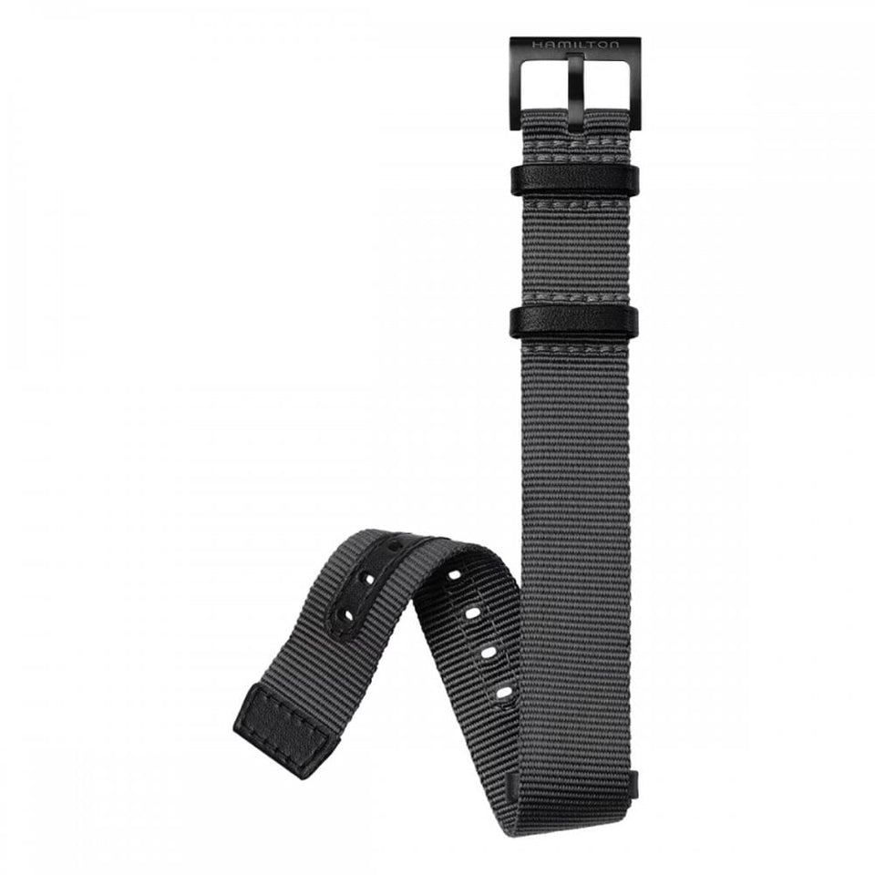 Hamilton KHAKI FIELD 20mm Dark Grey NATO Strap with Black Buckle