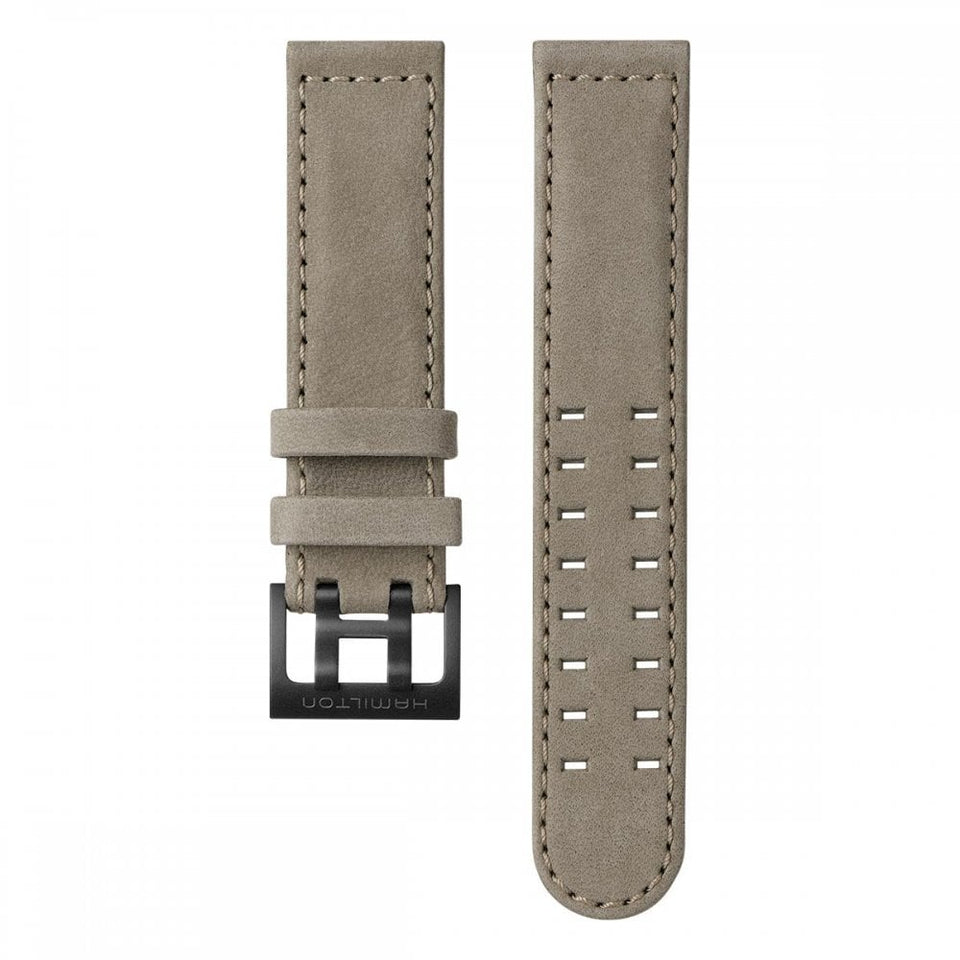 Hamilton KHAKI FIELD 20mm Grey Leather Strap with Black PVD Buckle