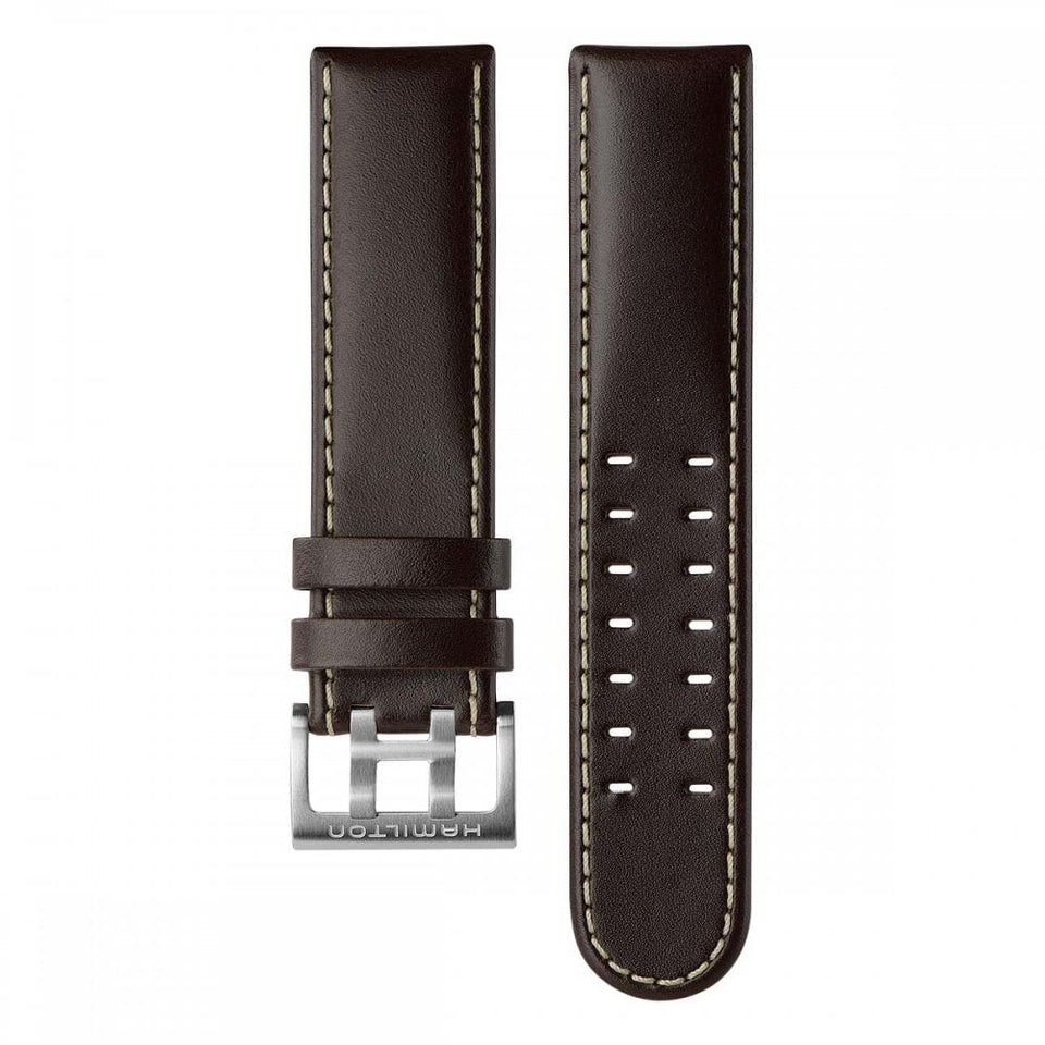 Hamilton KHAKI FIELD 22mm Dark Brown Leather Strap