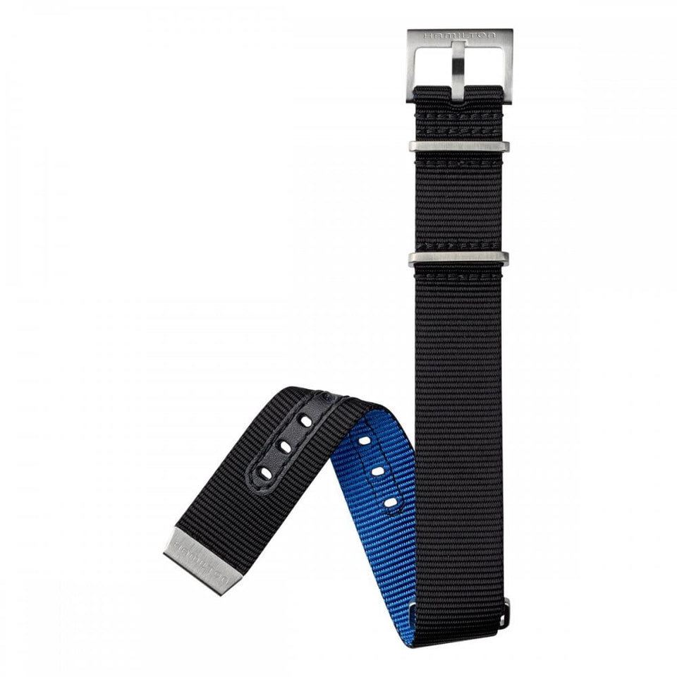 Hamilton KHAKI NAVY 20mm Black/Blue NATO Strap