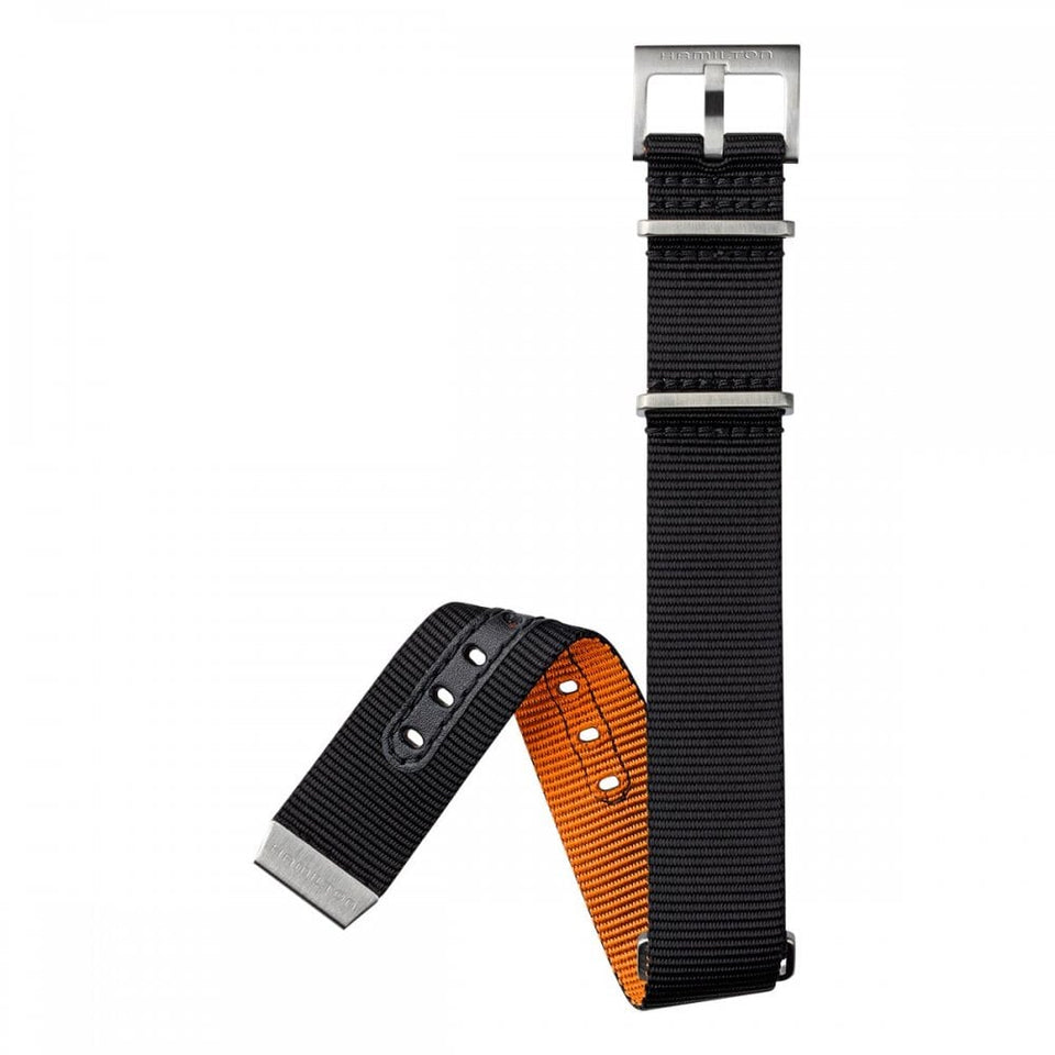 Hamilton KHAKI NAVY 20mm Black/Orange NATO Strap