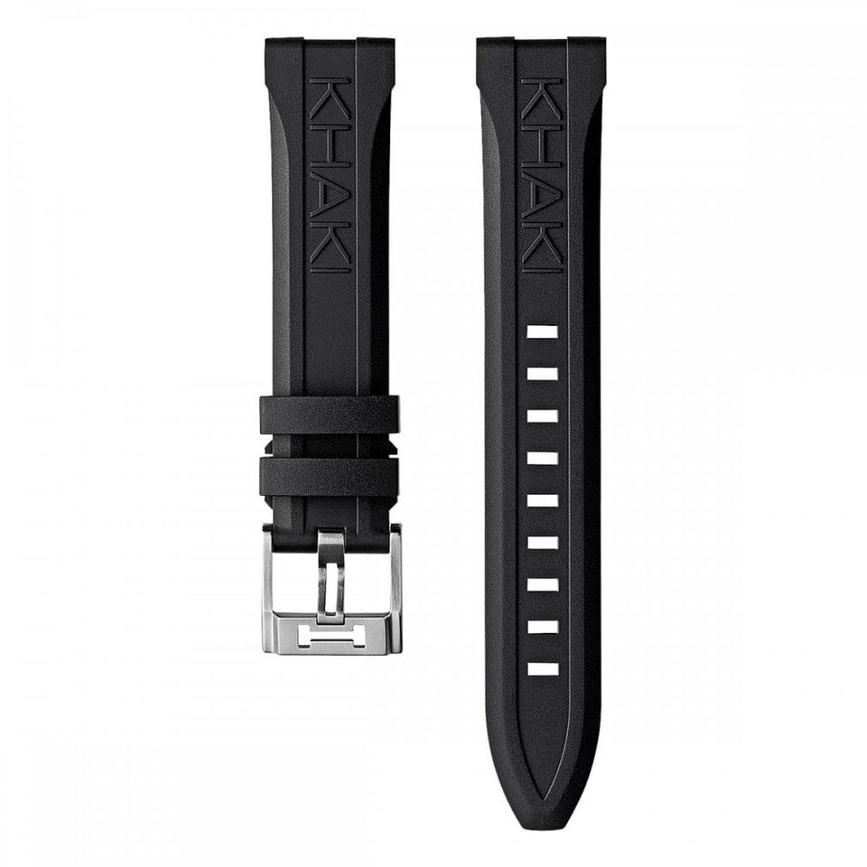 Hamilton KHAKI NAVY 20mm Black Rubber Strap