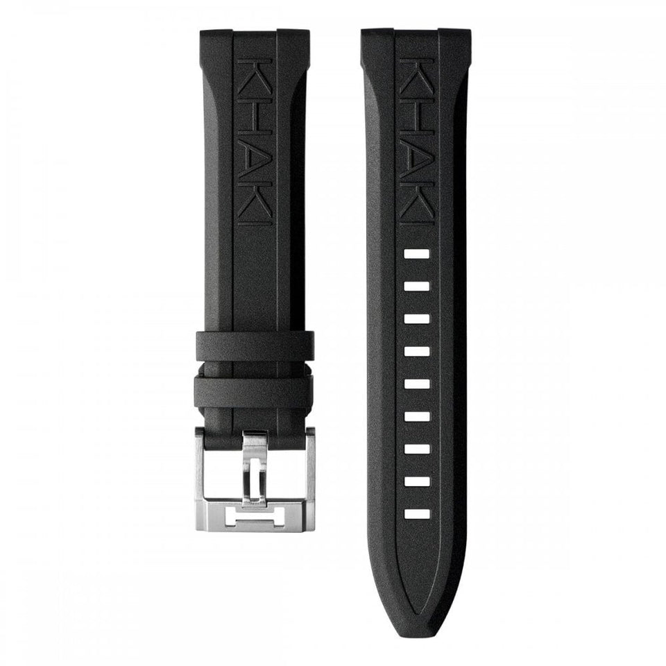 Hamilton KHAKI NAVY 22mm Black Rubber Strap