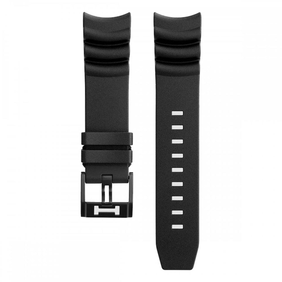 Hamilton KHAKI NAVY 22mm Black Rubber Strap with Black PVD Buckle