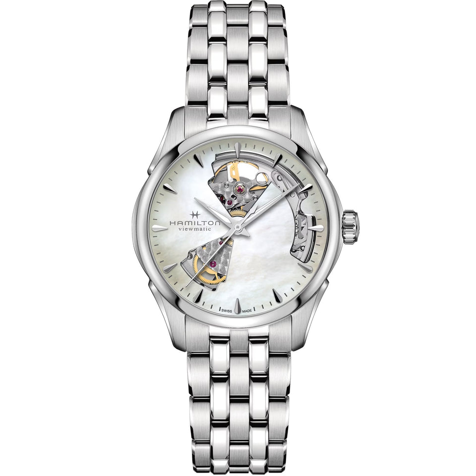 Hamilton Ladies Jazzmaster Open Heart Mother of Pearl Watch