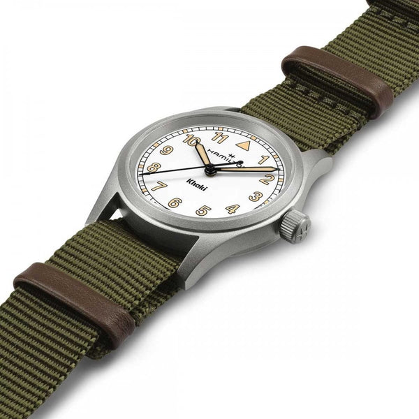 Hamilton Ladies Khaki Field Quartz 33mm Green NATO Watch