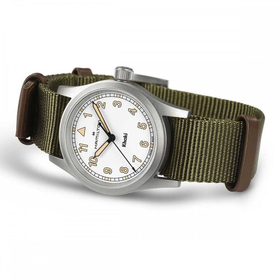 Hamilton Ladies Khaki Field Quartz 33mm Green NATO Watch