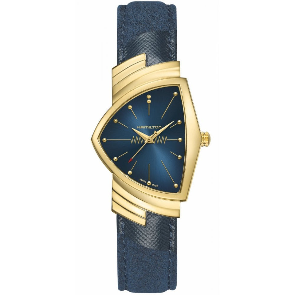 Hamilton Ladies Ventura Quartz 32mm Blue Dial Strap Watch