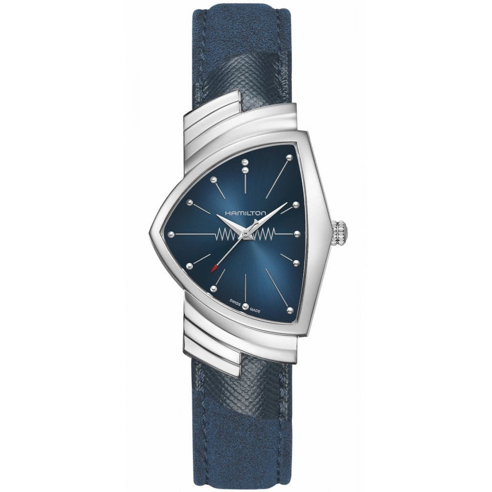 Hamilton Ladies Ventura Stainless Steel Quartz 32mm Blue Dial Strap Watch
