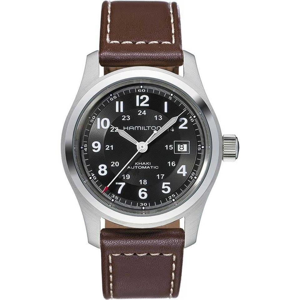 Hamilton Men's 42mm Khaki Field Brown Leather Automatic Watch