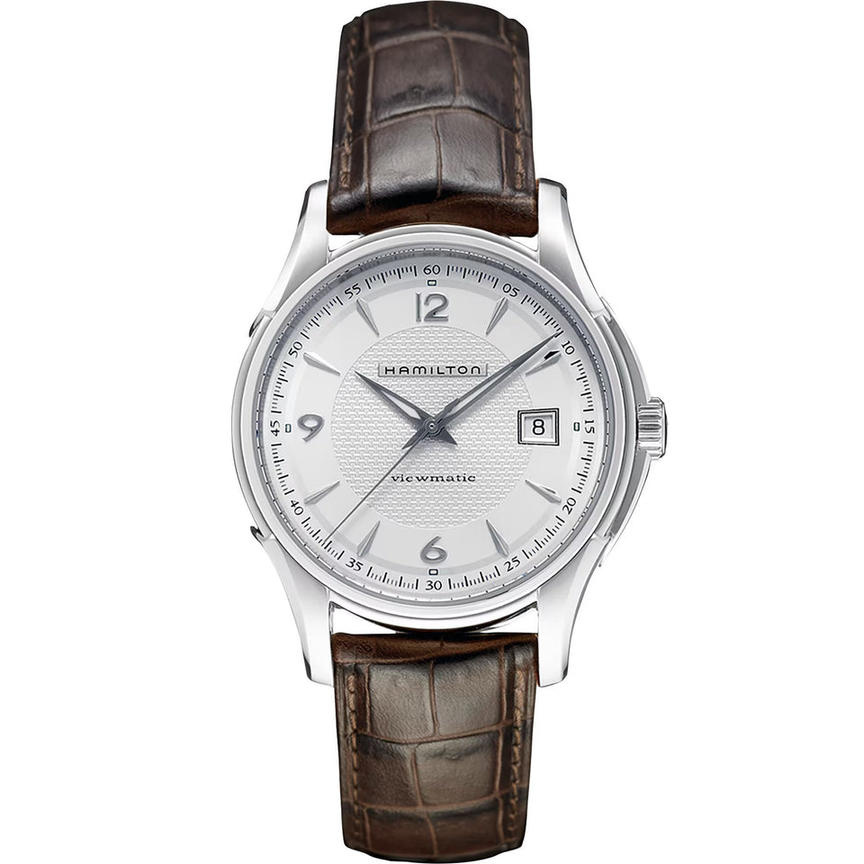 Hamilton Men's Jazzmaster 40mm Silver Dial Viewmatic Auto Brown Leather Watch