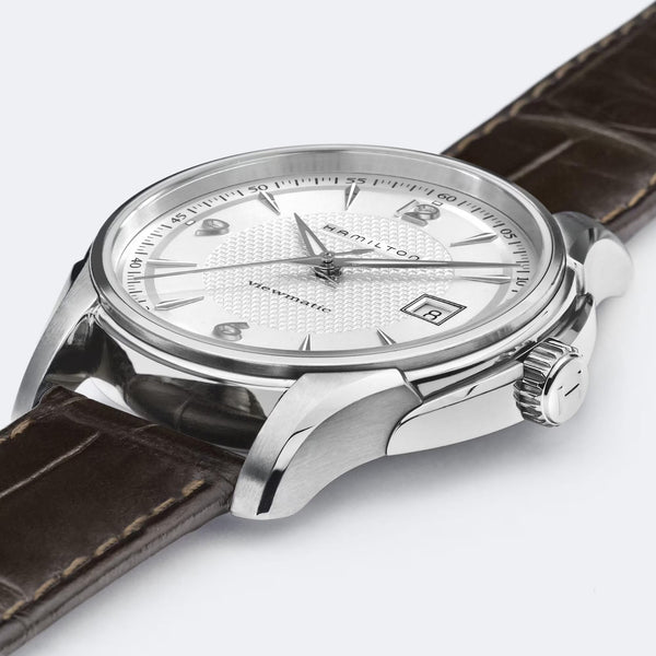 Hamilton Men's Jazzmaster 40mm Silver Dial Viewmatic Auto Brown Leather Watch