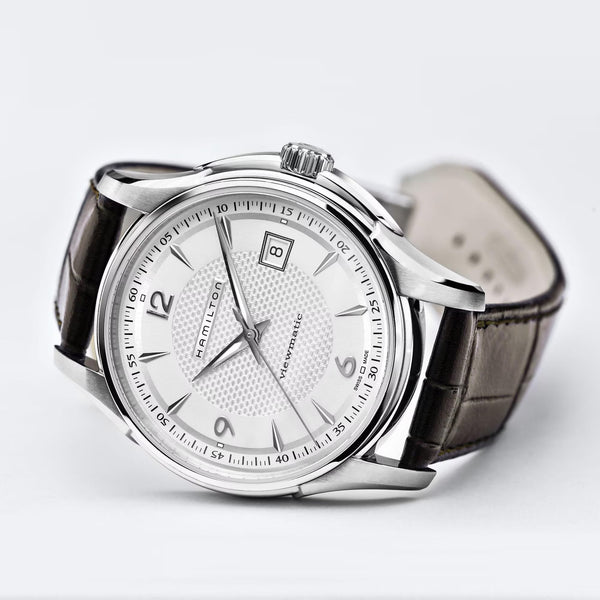 Hamilton Men's Jazzmaster 40mm Silver Dial Viewmatic Auto Brown Leather Watch