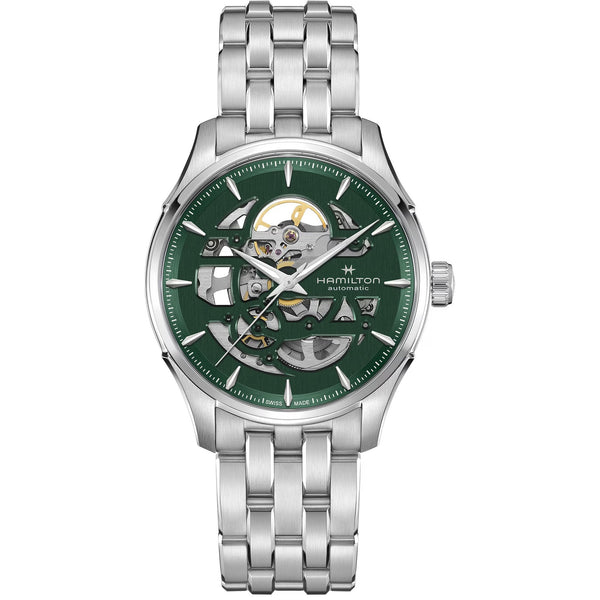 Hamilton Men's Jazzmaster 40mm Skeleton Green Dial Watch