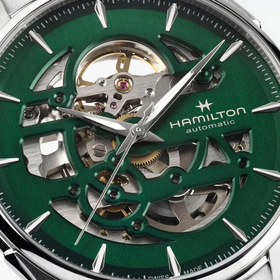 Hamilton Men's Jazzmaster 40mm Skeleton Green Dial Watch