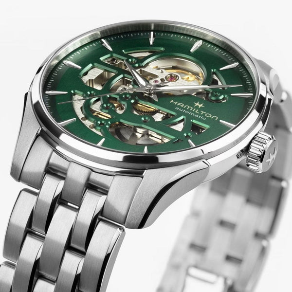 Hamilton Men's Jazzmaster 40mm Skeleton Green Dial Watch