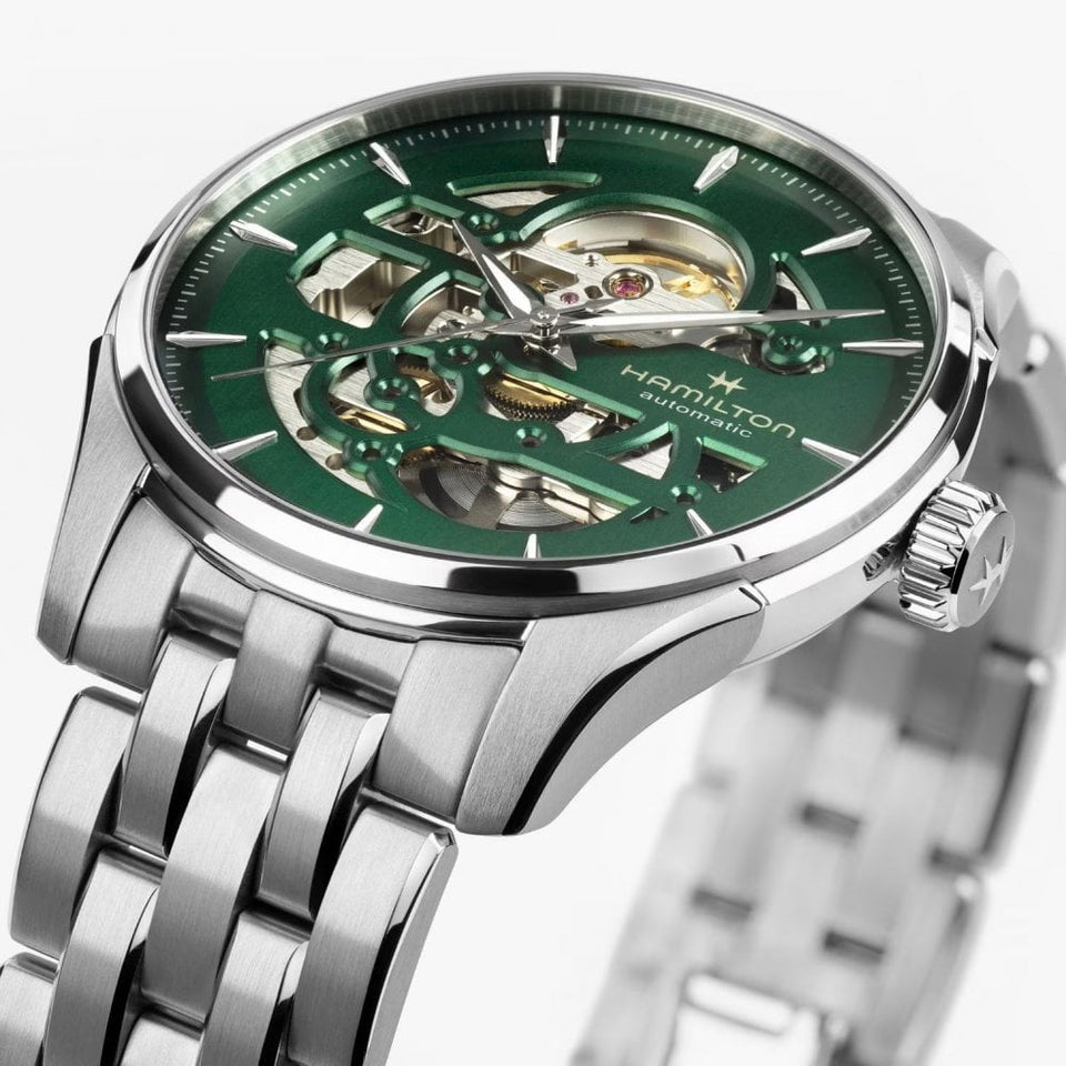 Hamilton Men's Jazzmaster 40mm Skeleton Green Dial Watch